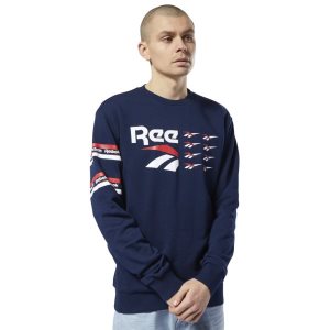 Reebok Classic All Over Vector Crew Sweatshirt Herren - Navy - DE 125-RTI